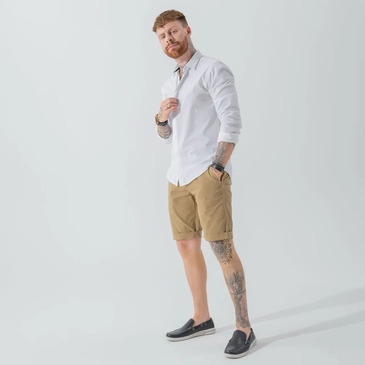Conjunto Casual Masculino - Shorts e Camisa
