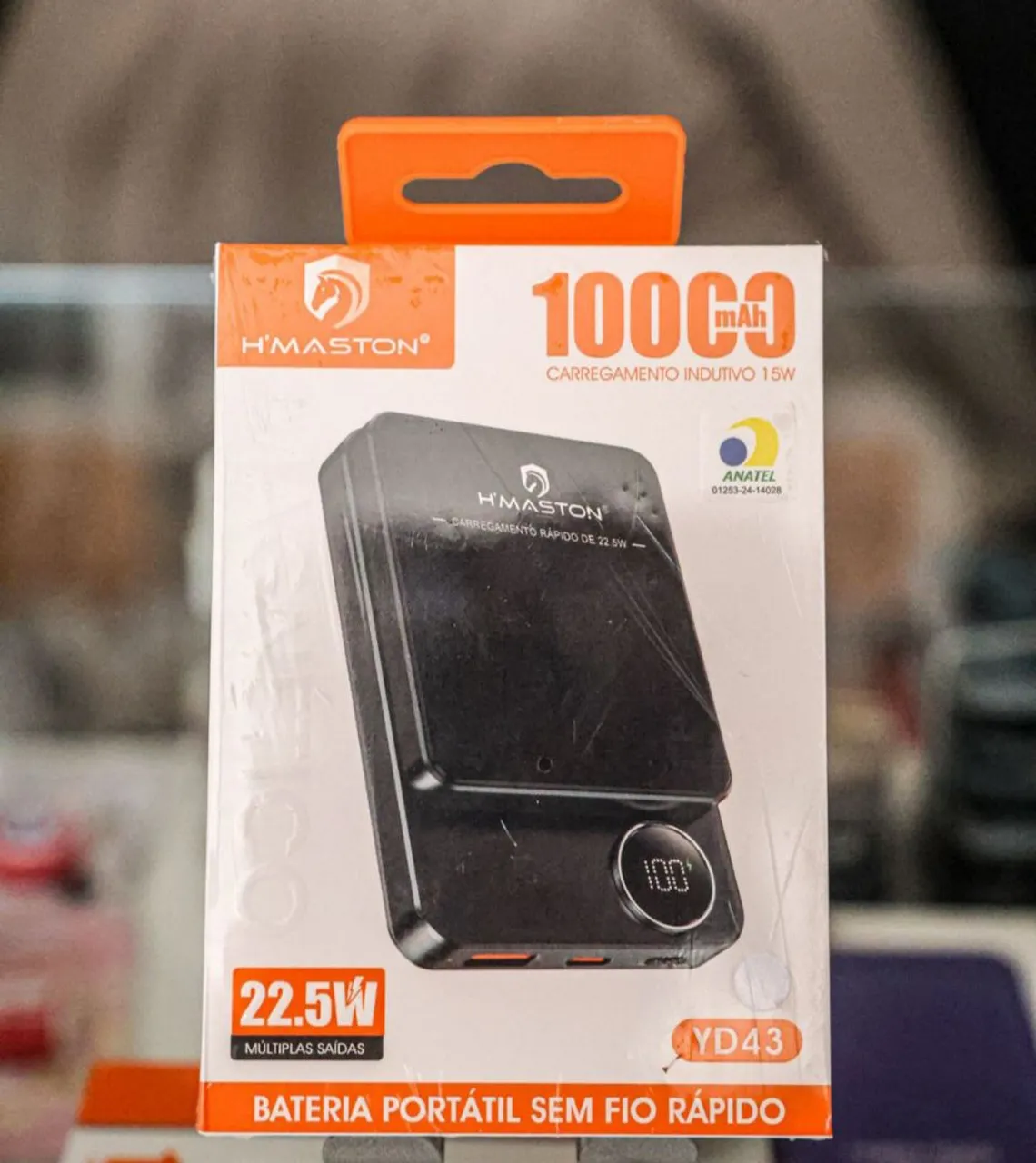 Carregador Portátil H'MASTON 10000mAh e Carregamento por Indução