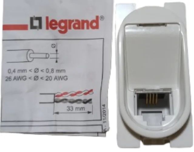 Tomada Telefone RJ11 4 Fios c/Porta-Etiqueta Modulo 17W17 - Foto 3