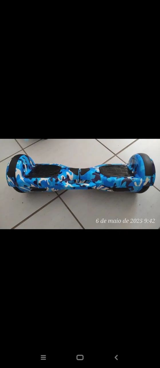 Hoverboard Skate Elétrico Smart Balance Wheel 6,5 Polegadas com Bluetooth - Azul Camuflado - Foto 5
