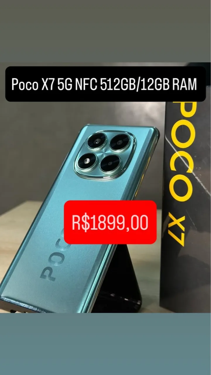 Poco x7 NFC 512GB/12GB RAM Novo Entrega Grátis + Capa Película Fone
