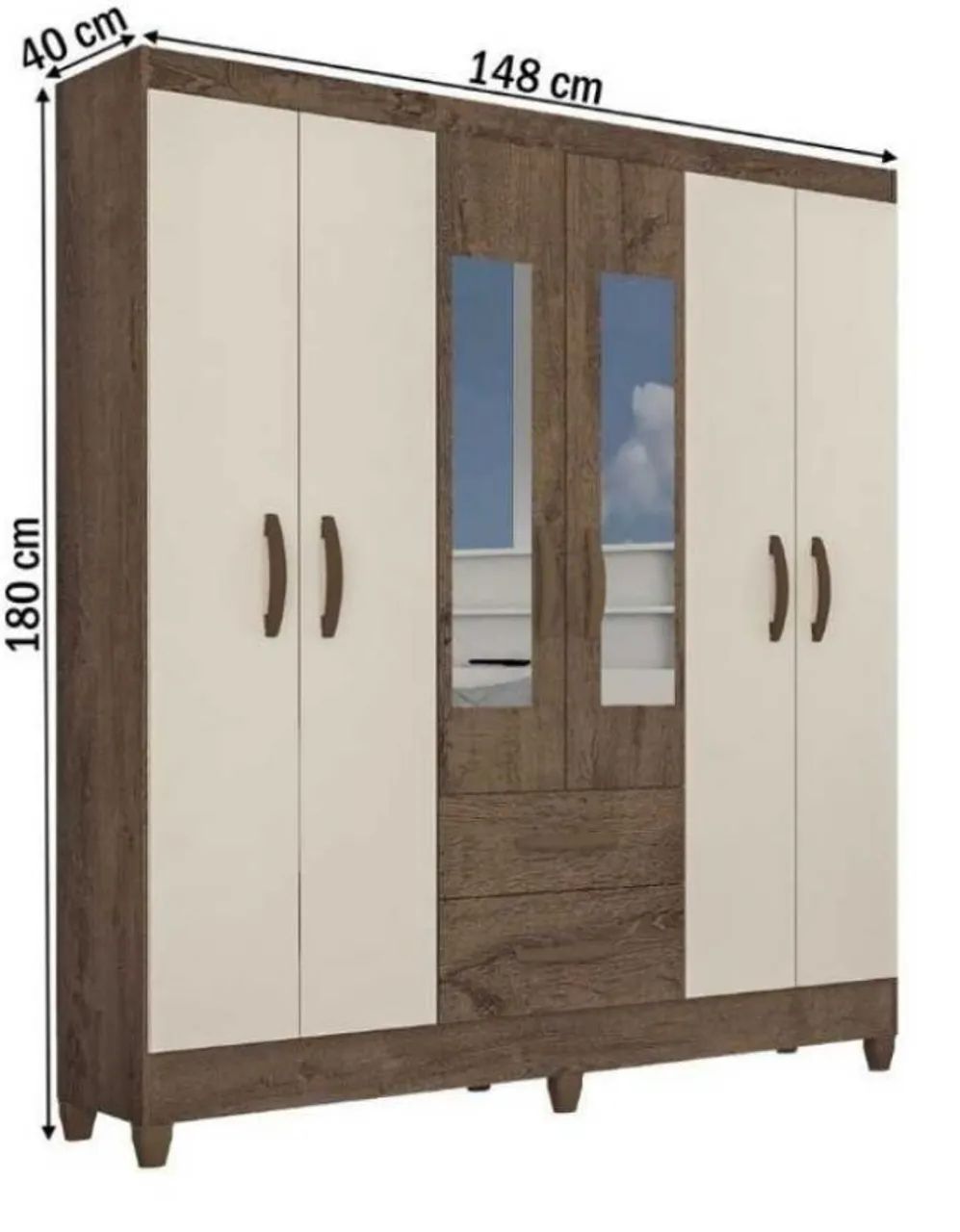 Guarda Roupa Real 6P 2G c/ Espelho FAZEMOS ENTREGA! - Foto 3