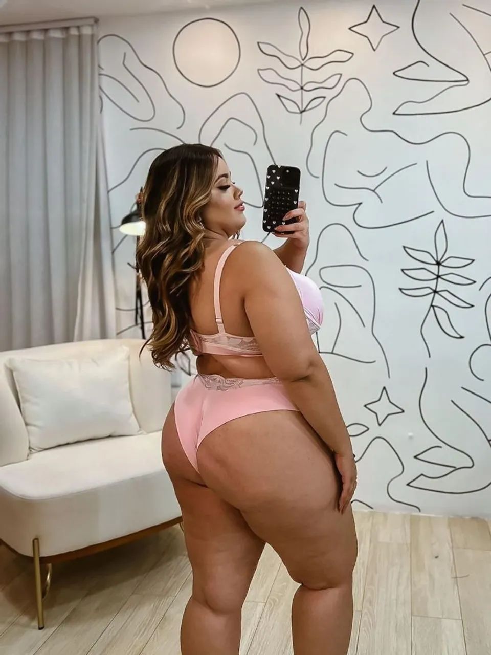 Conjunto de lingerie rosa plus size - Foto 2