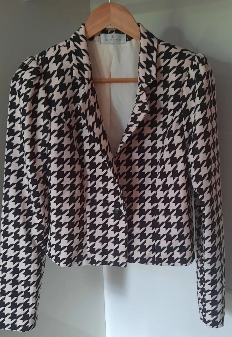BLAZER SPACER P&B PRETO E BRANCO ROUPA FEMININA 