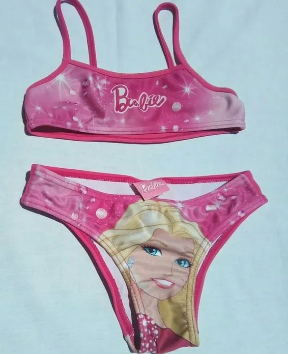 Biquíni Infantil Rosa da Barbie, Tam 8