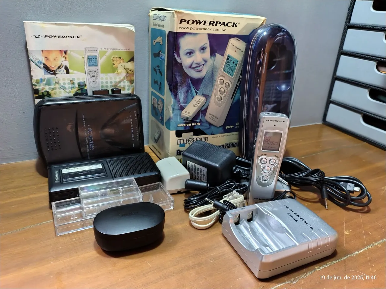 Gravador Powerpack + walkman Casio + gravador panasonic