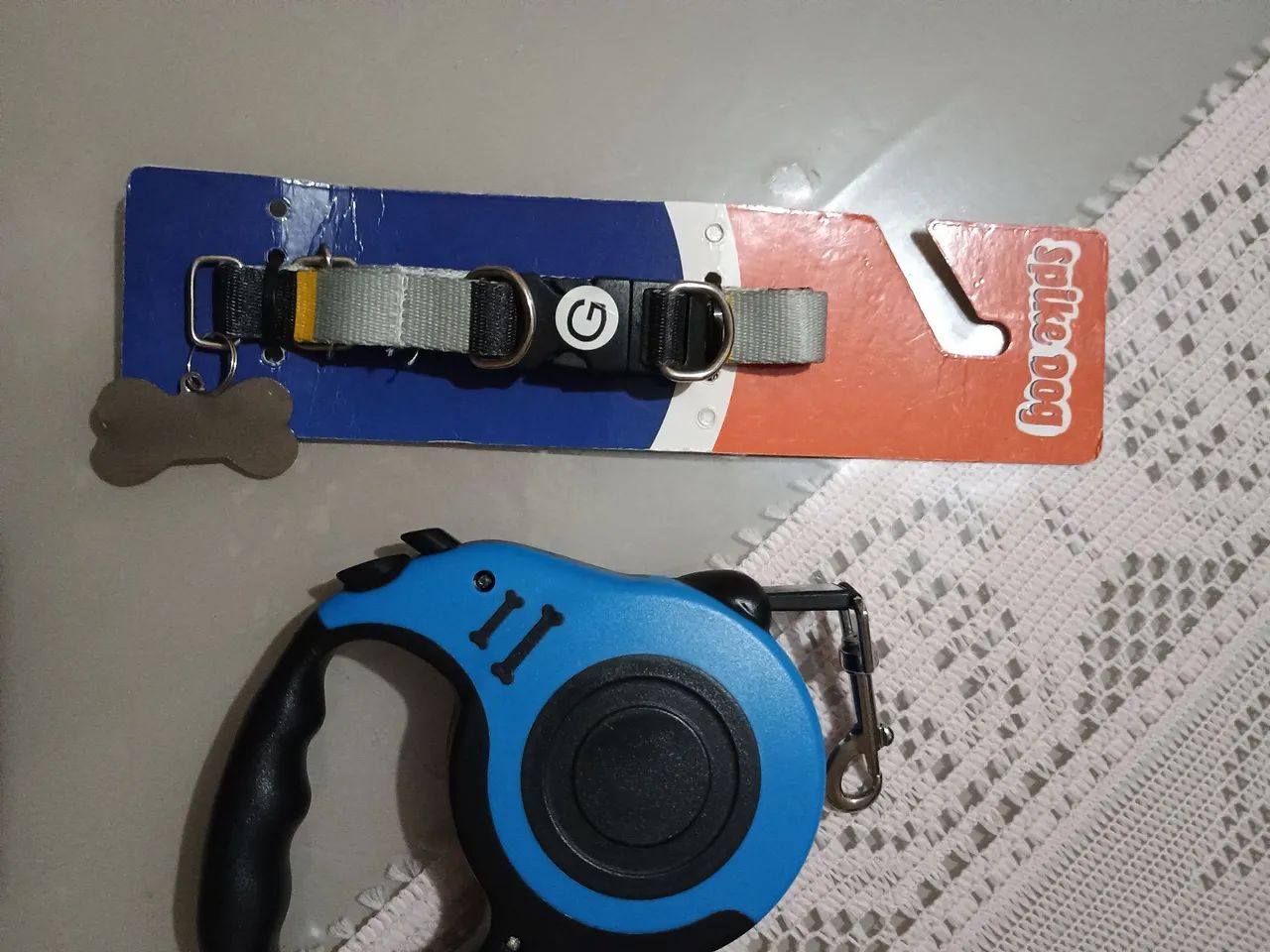 Coleira mais guia retrátil novos