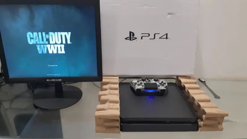 PS4 Slim HD 1000 Gigas " 1 TB " + Jogos Digitais + Cabos e controle. - Foto 2