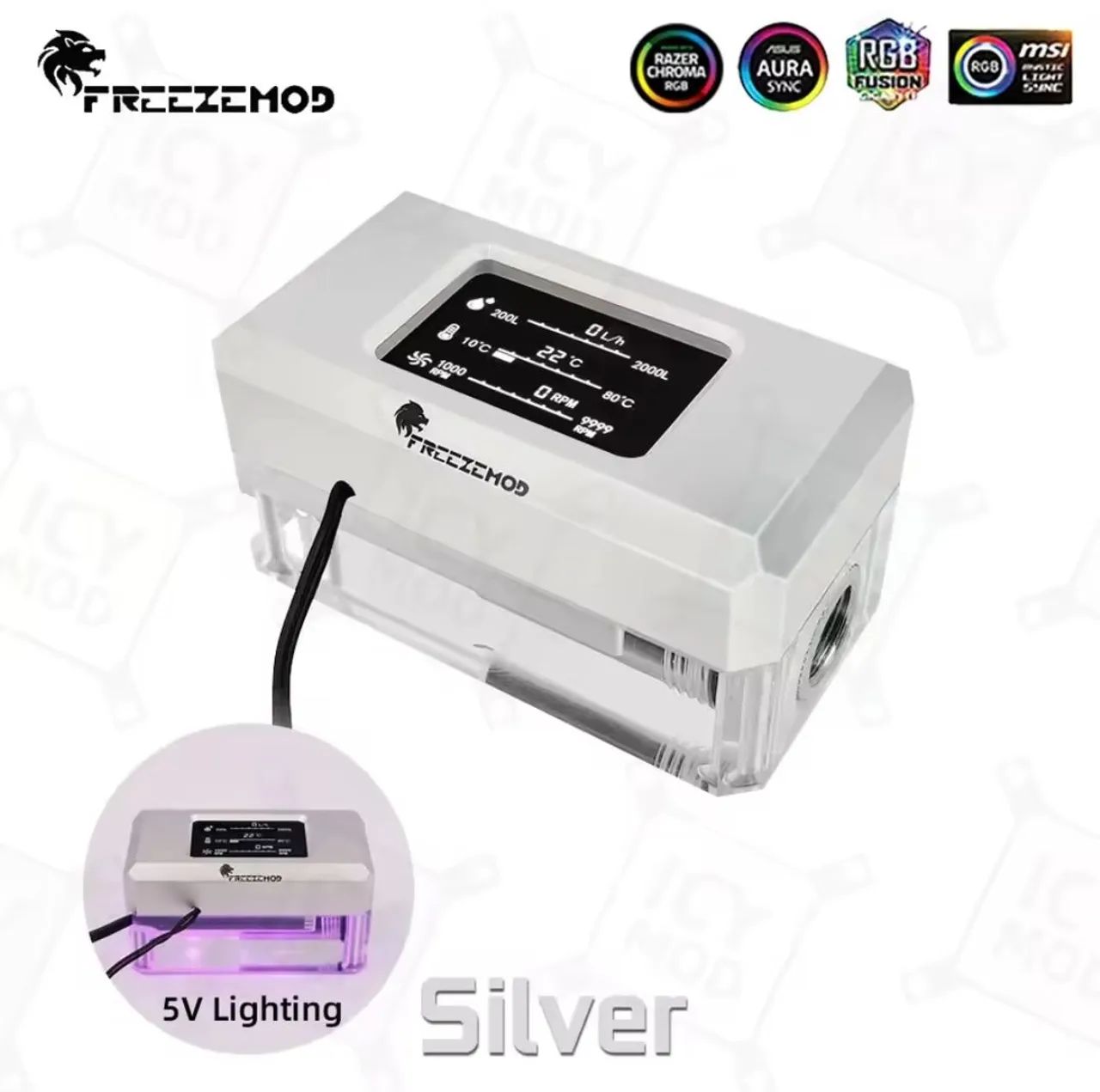 Medidor de fluxo de watercooler FREEZEMOD,  silver  - Foto 2
