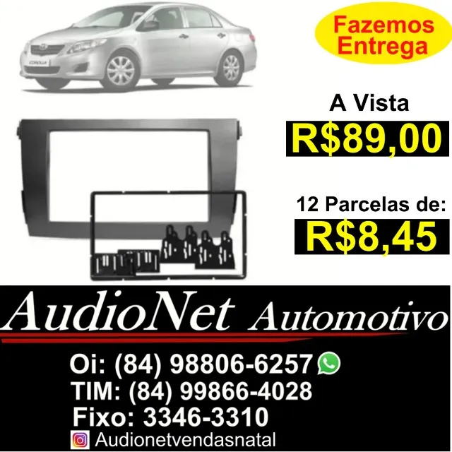 Moldura 2 Din 7 Polegadas Corolla Toyota 2008 2009 2010 2011 2012 2013 Painel Mp5 Multimid