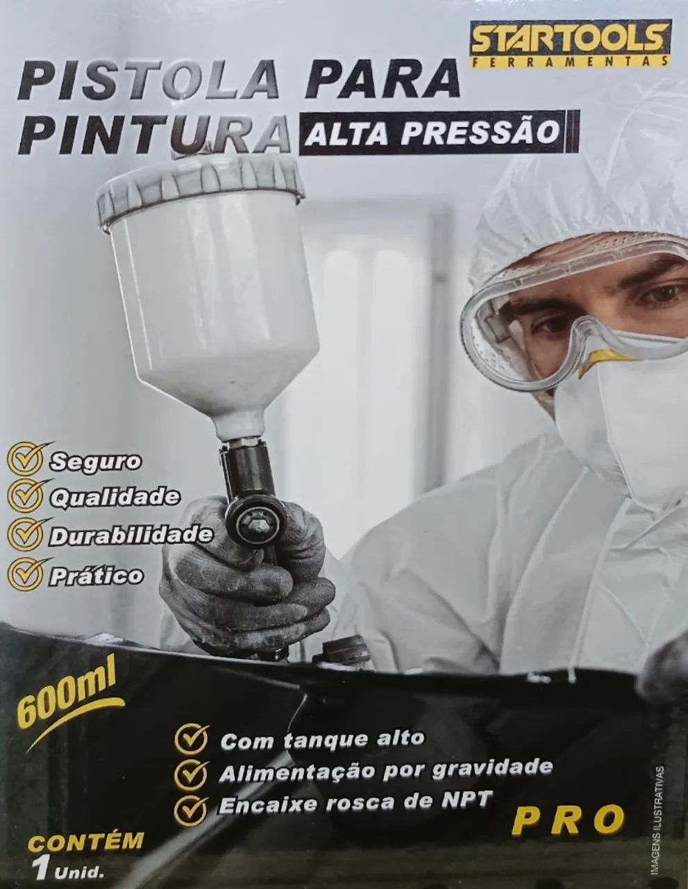 Pistola de Pintura Alta Pressão 600ml - Pro