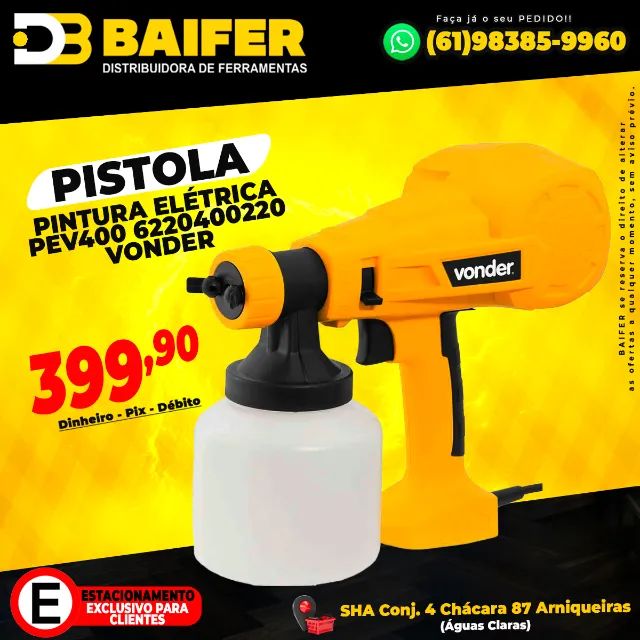 Pistola de Pintura Elétrica PEV400 220v 6220400220 Vonder
