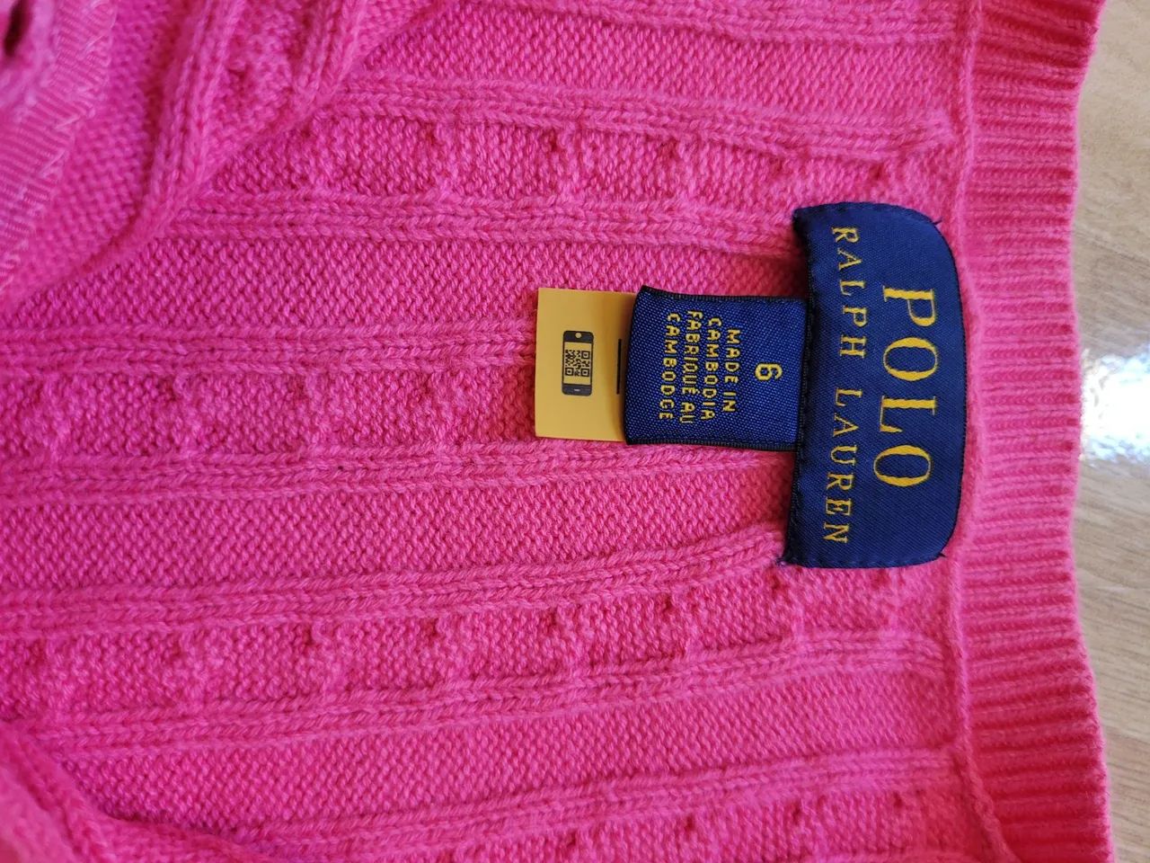 Cardigan de tricô rosa Polo Ralph Lauren ( p ) 6 anos - Foto 3