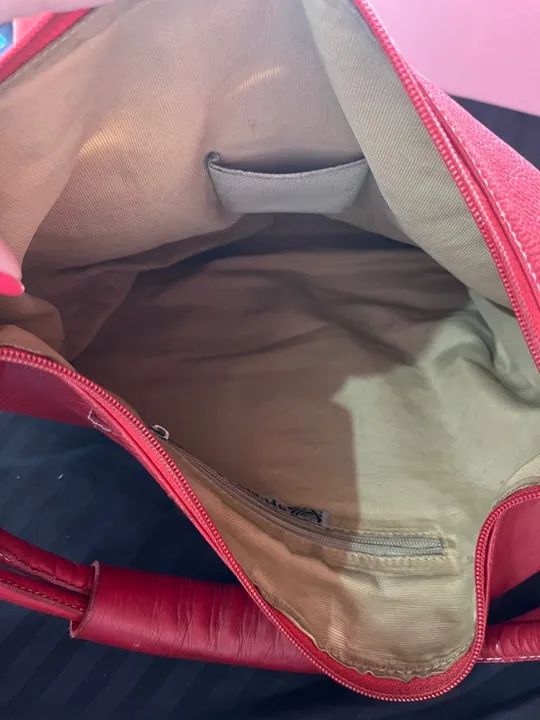 Bolsa de Ombro Vermelha em Couro  - Foto 2