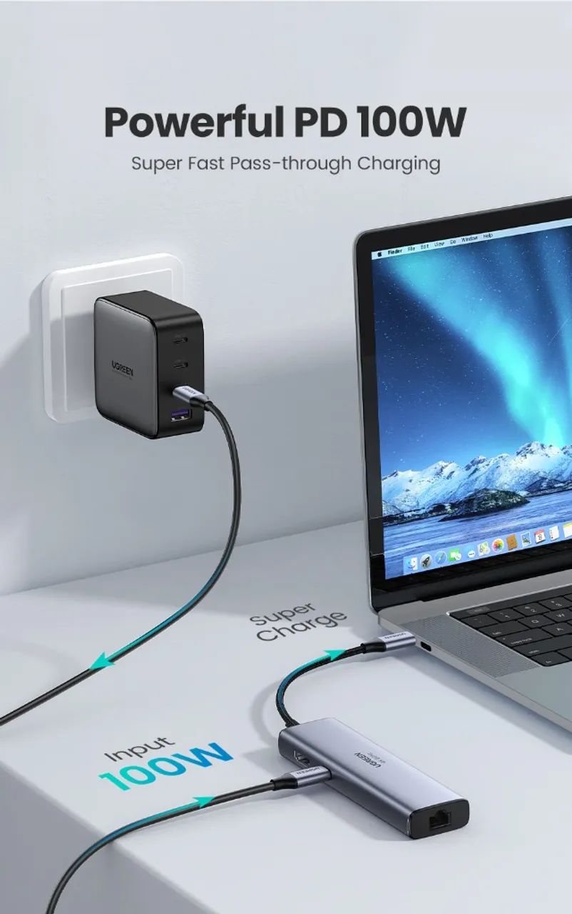 Hub Ugreen Adaptador Tipo C Portas 2*USB A + 1*HDMI 4K@60Hz + 1*RJ45 + 1*PD100W + 1*SD/TF - Foto 4