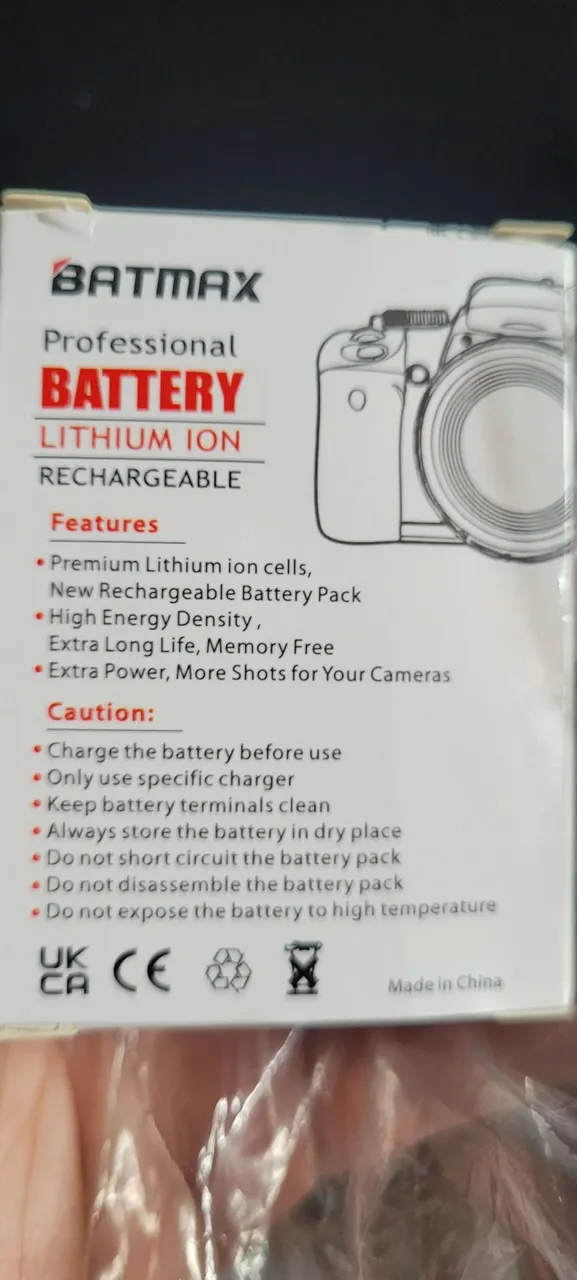 Bateria Batmax Lithium Ion para Câmeras Profissionais