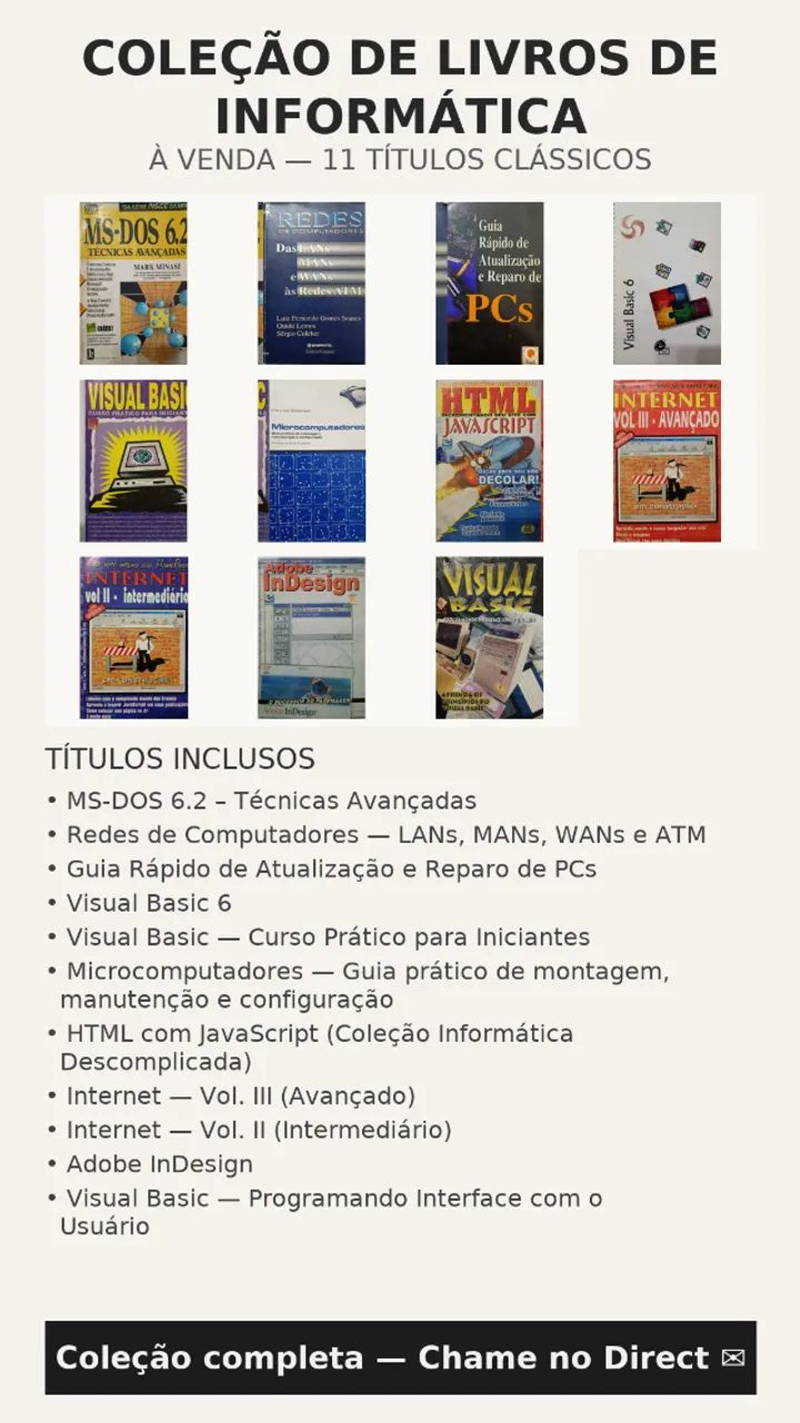 Kit Com 11 Livros Usados de Informática, Internet e Redes