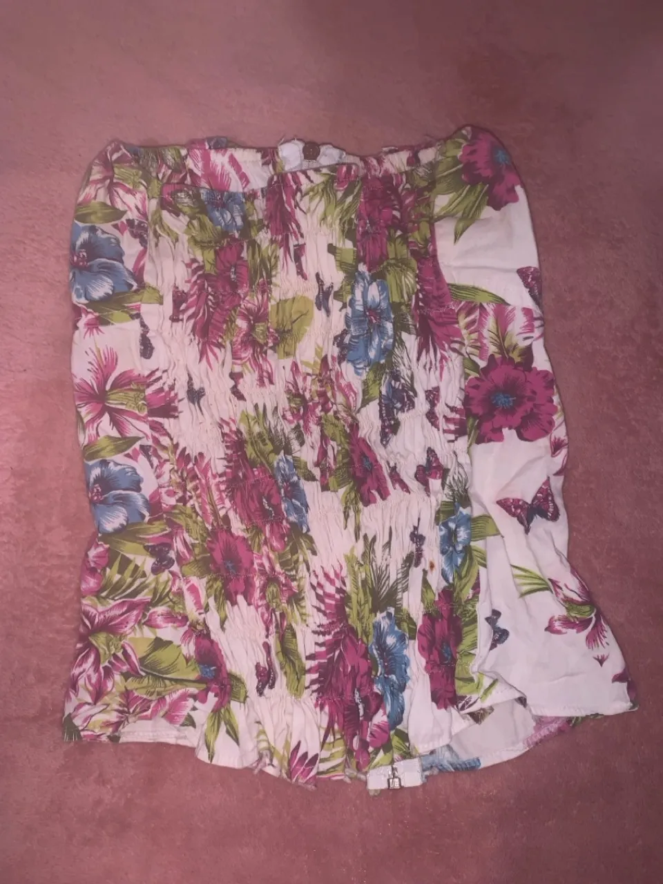 Corset floral com bojo e zíper frontal (Tam. P e M).
