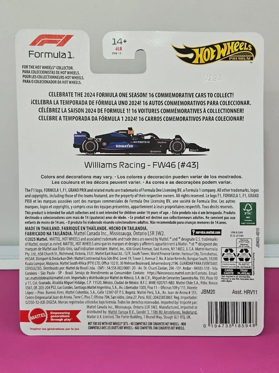 Williams Racing FW46 - F1 2024 (Hotwheels Premium) - Foto 2