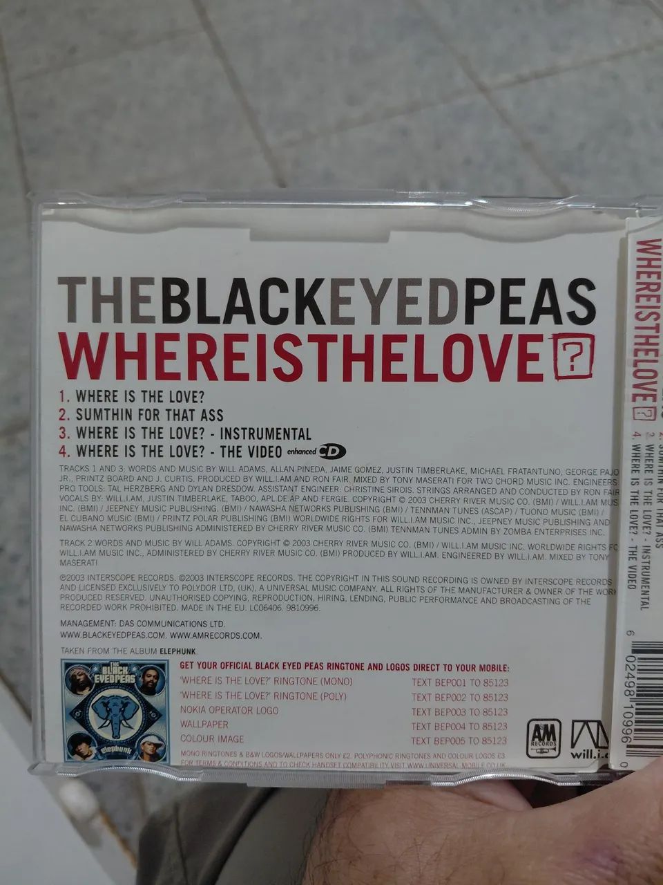 CD The Black Eyed Peas - Where Is The Love? - Foto 2