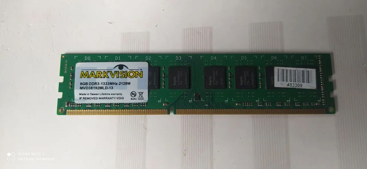 Memória RAM 8GB DDR3 1333MHz