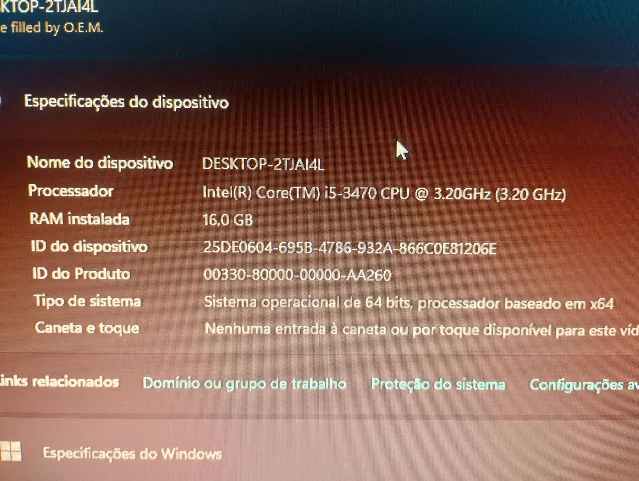 Computador Desktop Intel Core i5-3470