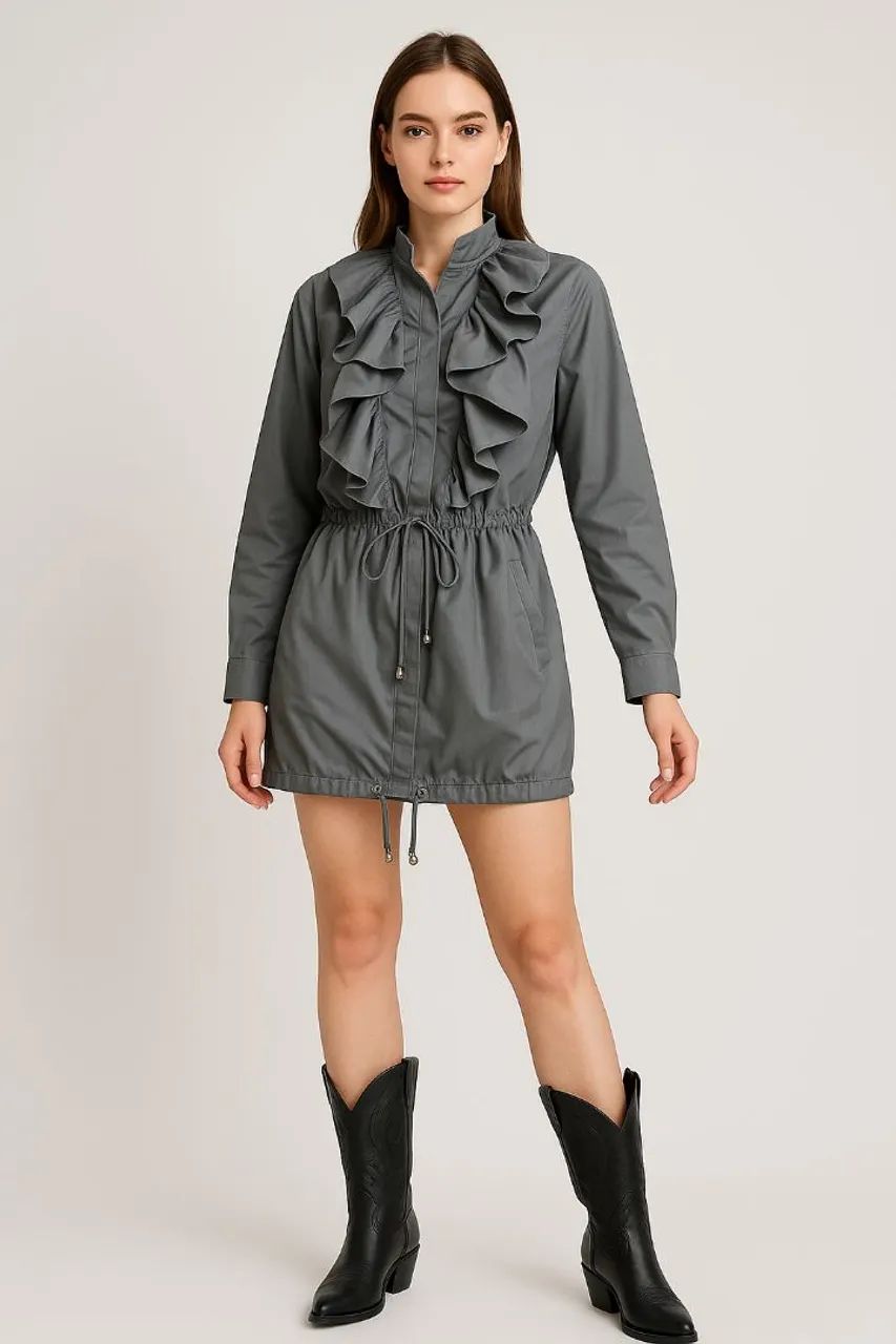 Vestido Parka Trimix tam 40 moda Boho