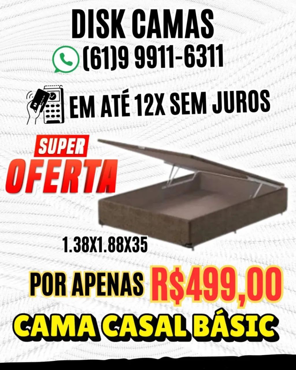 Camas padrão de casal 138x188 preta 