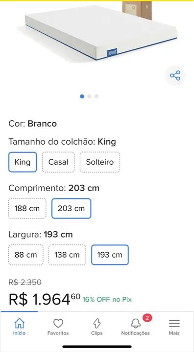 Colchão King Luna Original - usado  - Foto 3