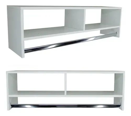 Cabideiro De Parede Arara Em Mdf Com Nicho 1 Metro - 2 Uni - Foto 3