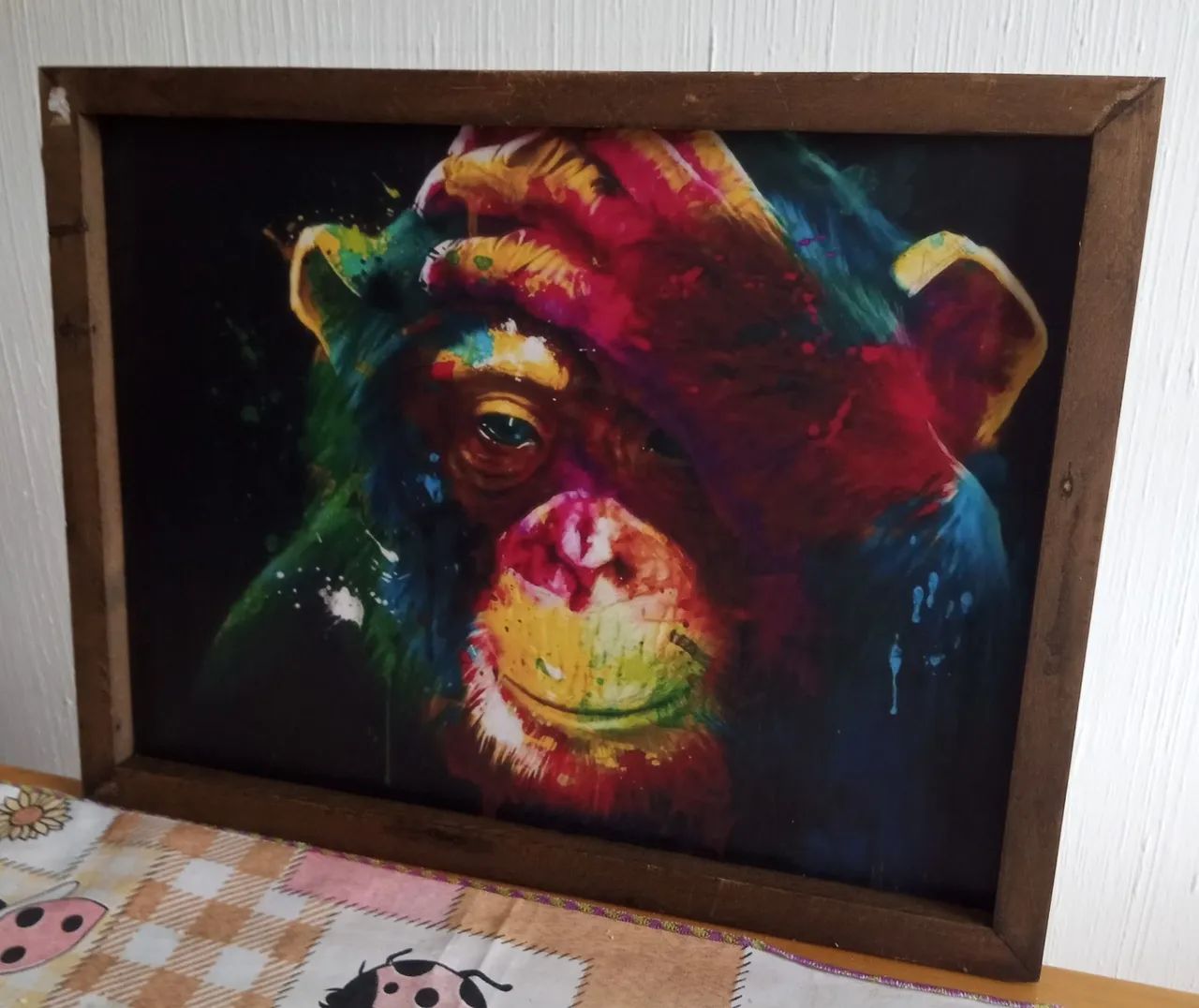 Quadro decorativo de macaco colorido.o - Foto 2