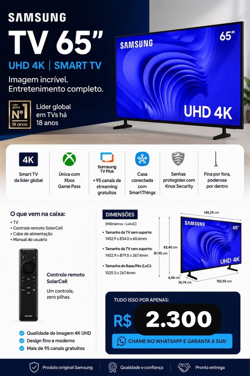 Tv Samsung 65? 4k - Foto 4