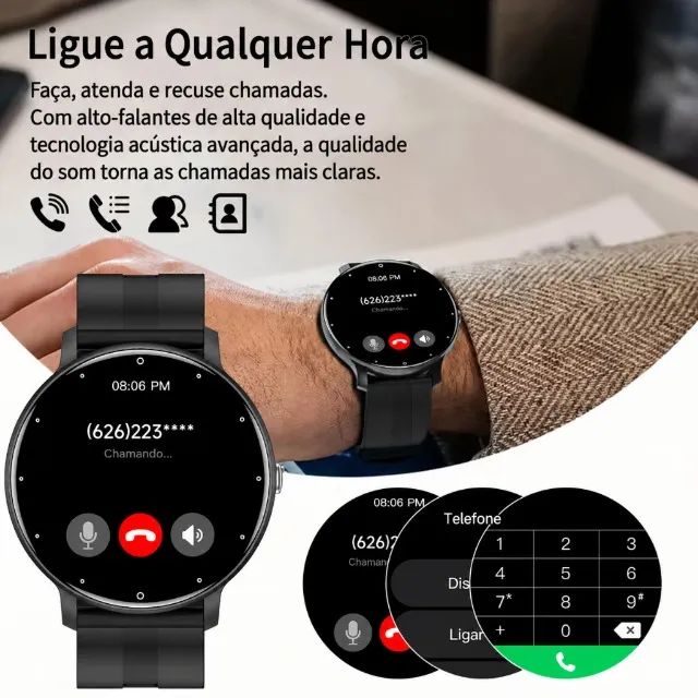 NOVO Smartwatch com tela de 1.5 polegadas para android/ios, chamada sem fio, esportes - Foto 3