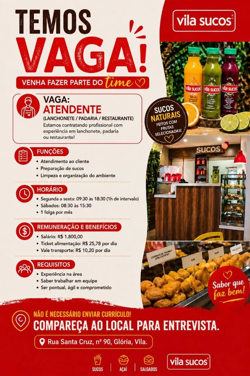 Atendente de lanchonete