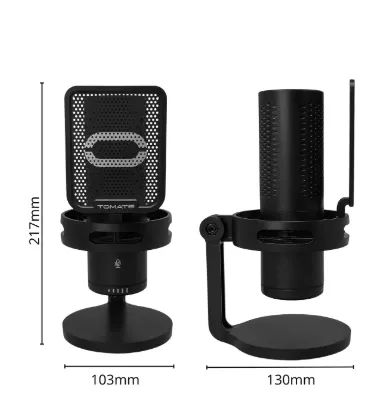 Microfone Gamer Usb Unidirecional Rgb Com Fone E Pop Filter - Foto 5