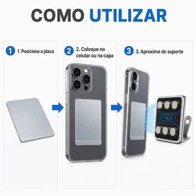 Suporte de celular para moto super imã guidão - Foto 2