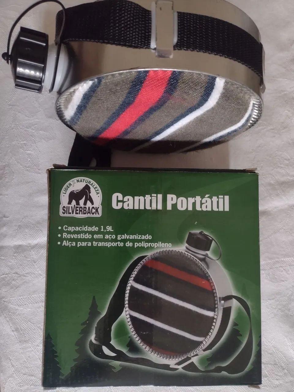 Cantil portátil com capacidade de 1.9 litros com alça 