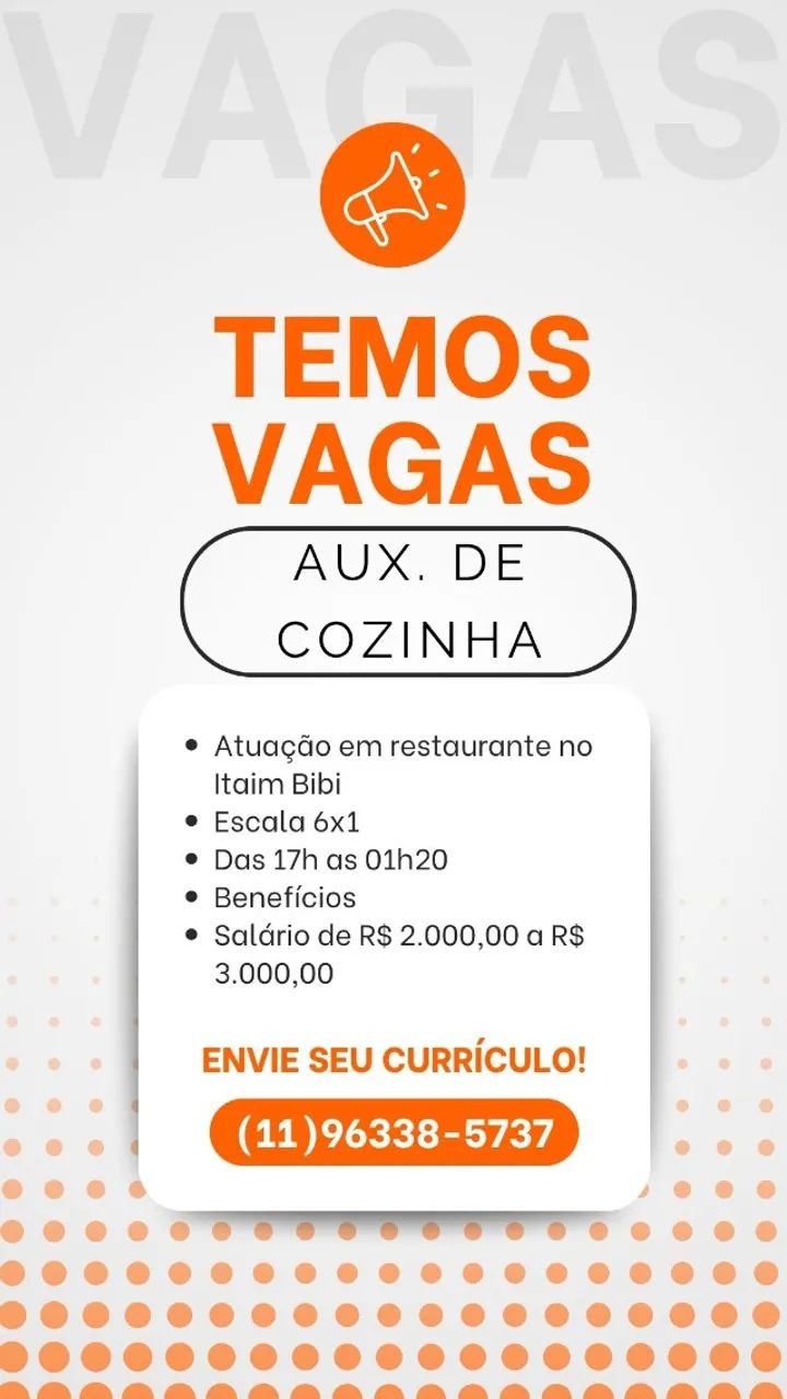Auxiliar de Cozinha - Restaurante