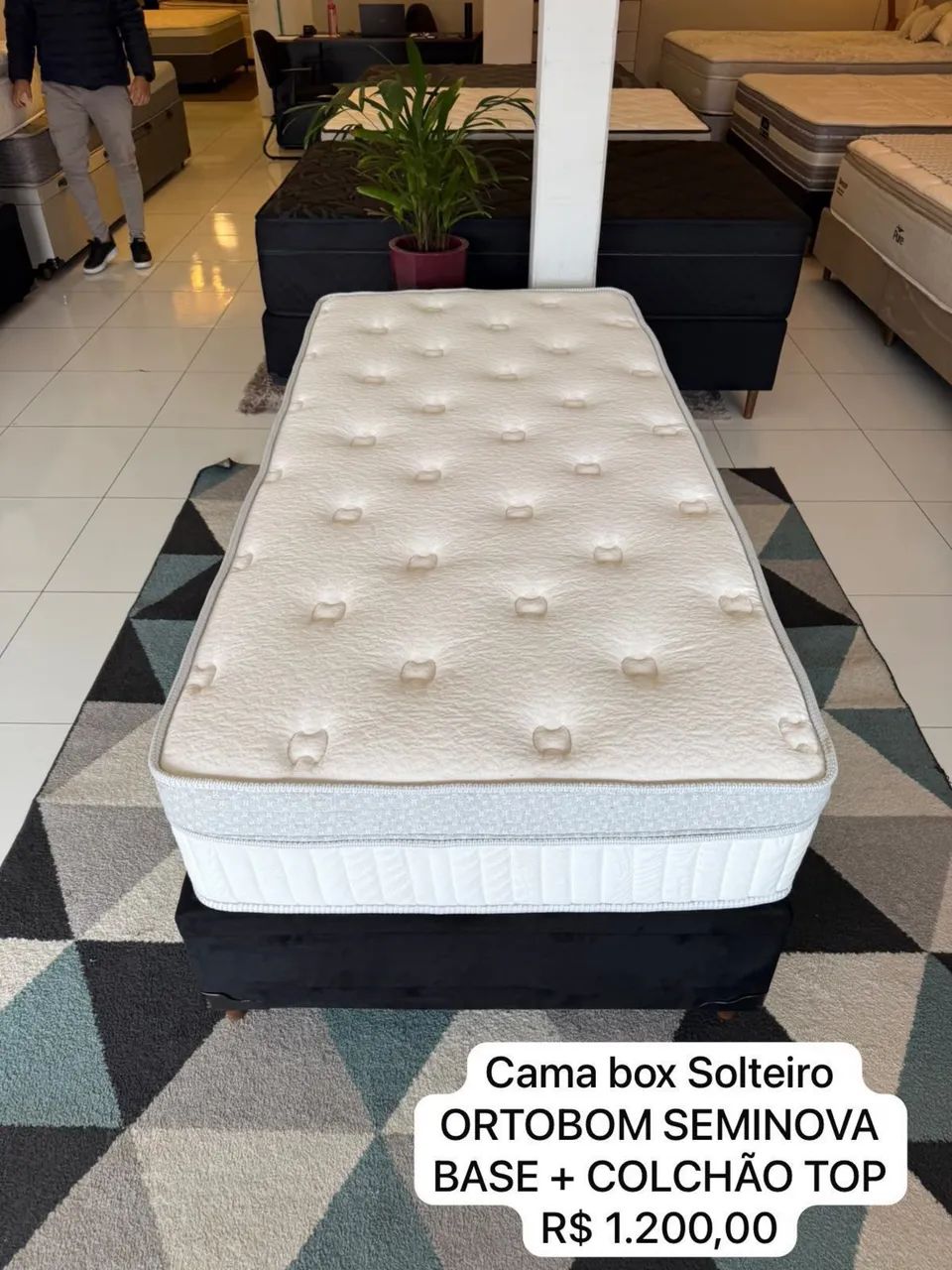 Cama Box Solteiro ORTOBOM SEMINOVA - ENTREGAMOS 