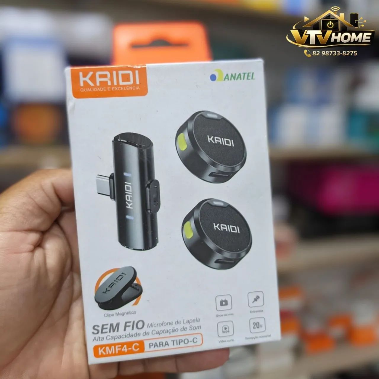 Microfone Lepela Profissional Kaidi IOS e Android + Entrega Grátis 