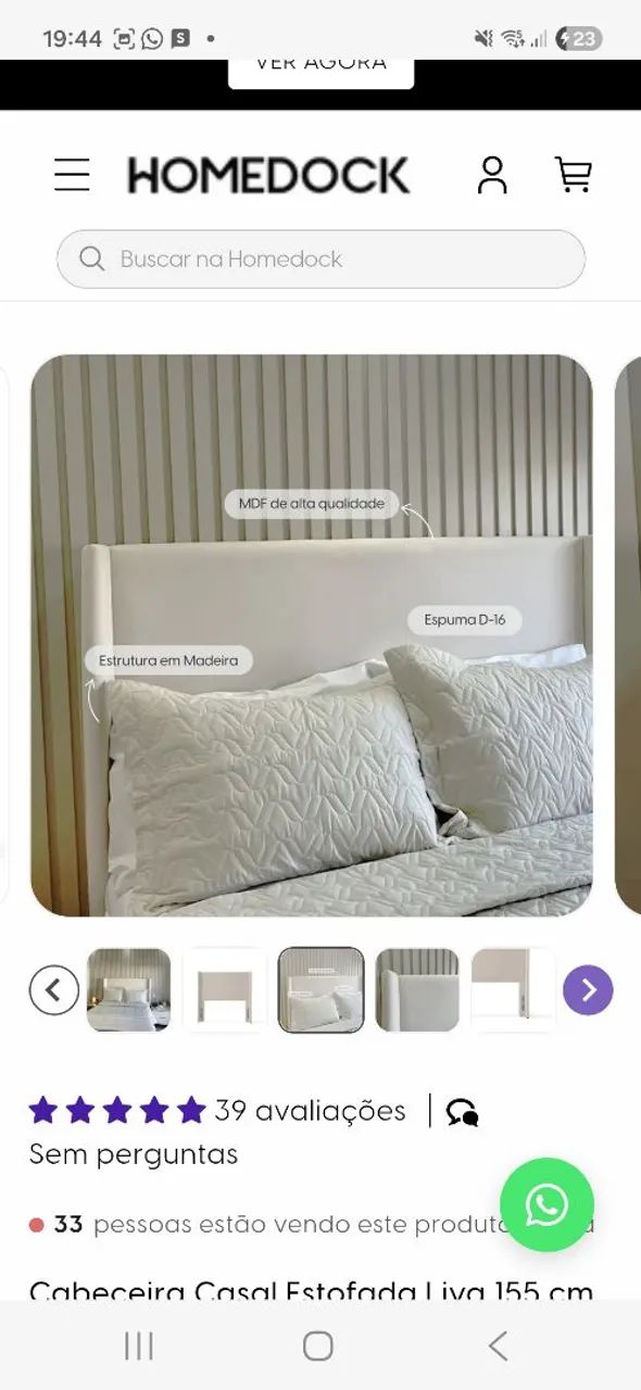 Cabeceira de Cama de casal Lyra - Foto 4