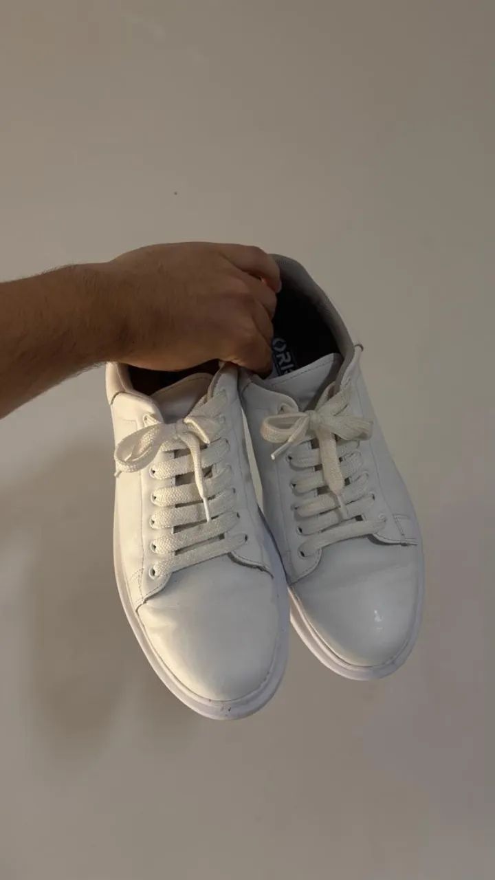 Tênis Fork branco 44 em couro - Foto 2