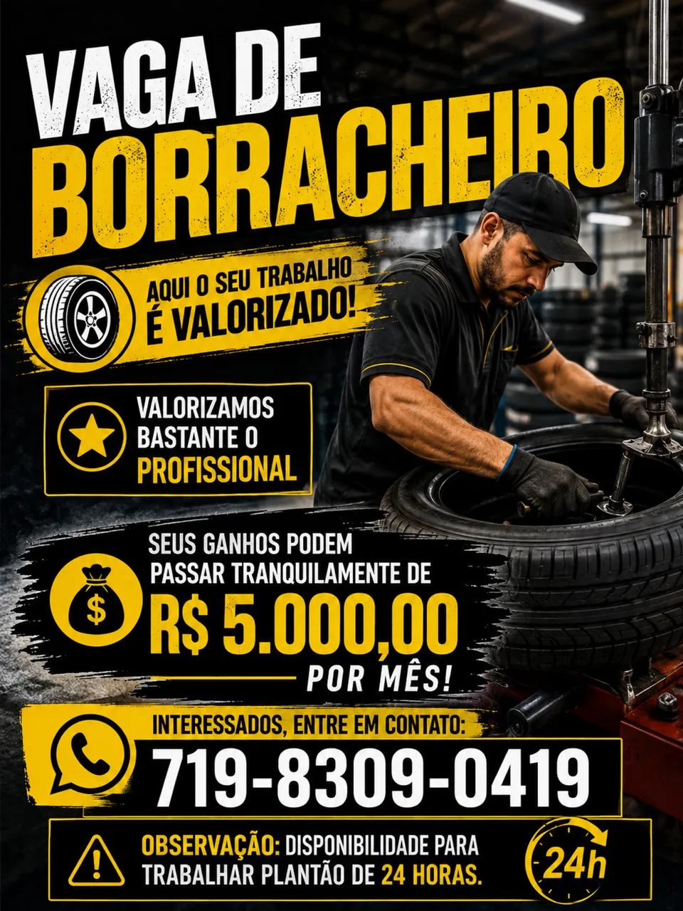 Vaga de borracheiro e aprendiz 