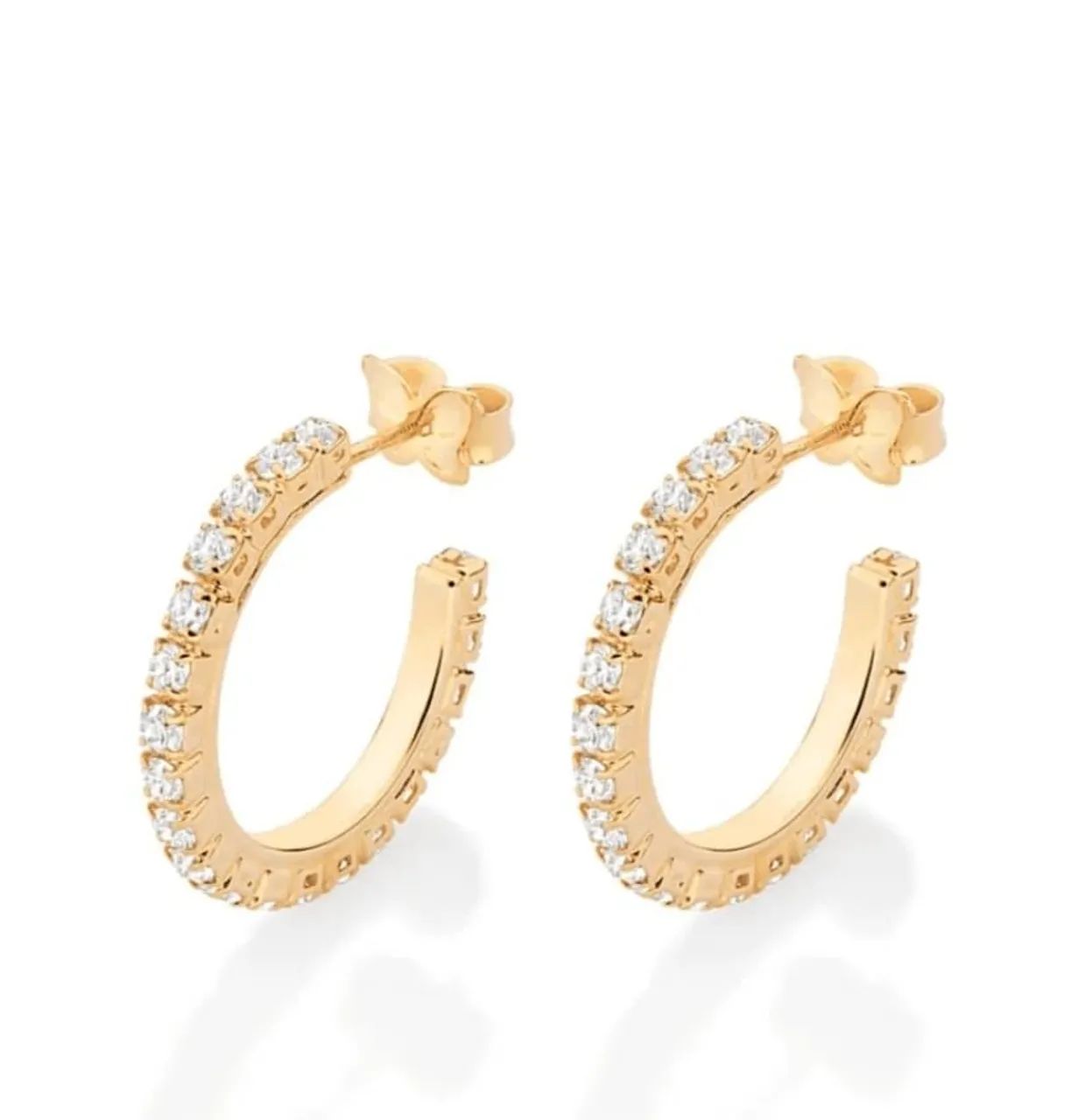 Argolas romannel em zirconia folheda ouro 18k.  - Foto 2