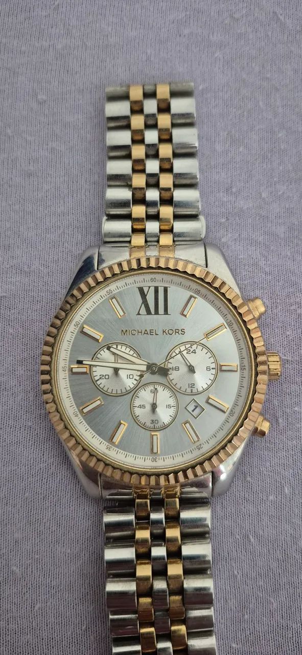 relógio michael kors masculino dourado e prata