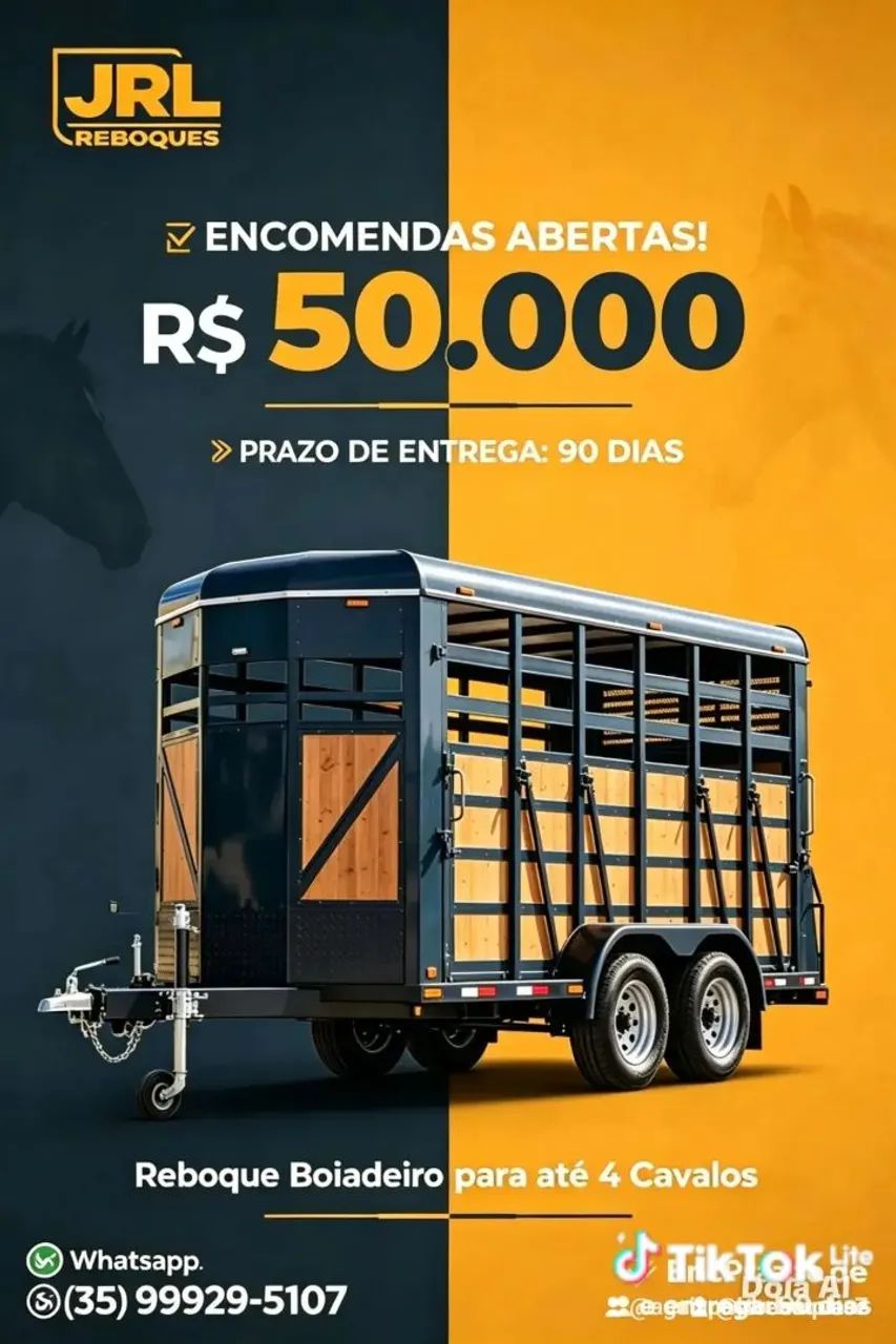 Reboque boiadeiro <br><br>- Modelo: Boiadeiro Quinta Roda ? até 4 cavalos de lareboquedo - Foto 2