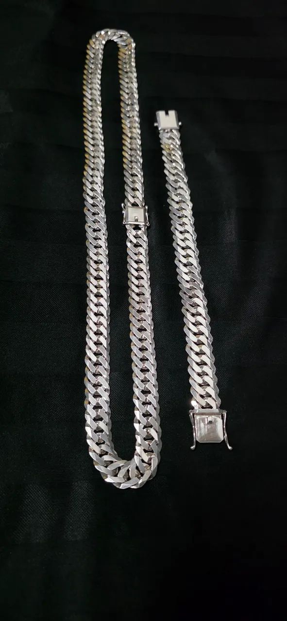 Cordão e pulseira de prata 925