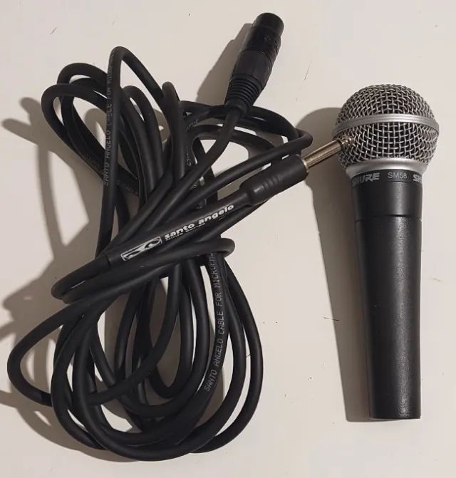 MICROFONE PROFISSIONAL SHURE SM 58 + CABO ORIGINAL