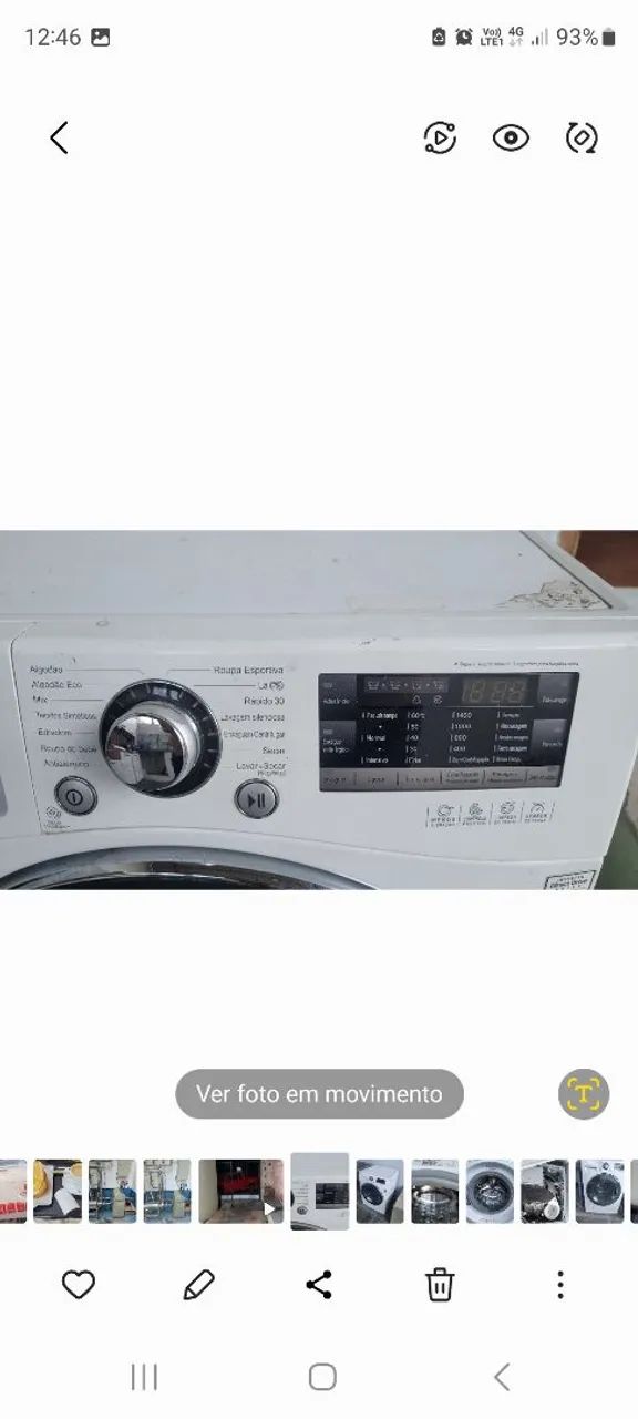 Máquina Lava e Seca com defeito 