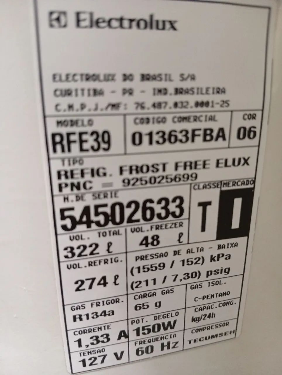 Geladeira Electrolux 